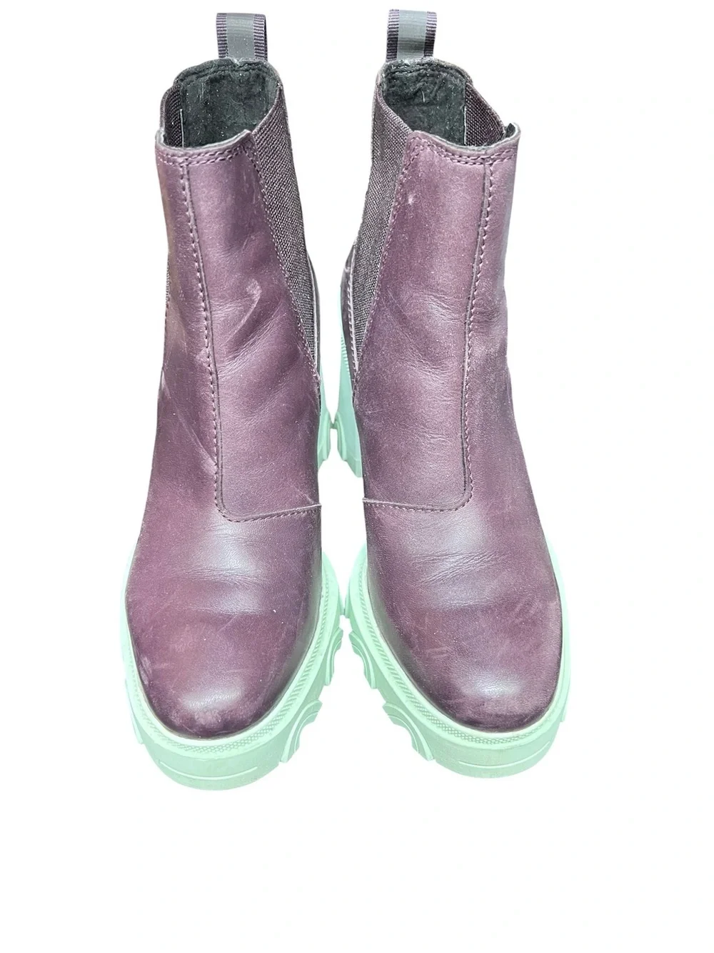 Women's Sorel Brex Heel Leather Chelsea Boots Cinder Sea Sprite Size 7